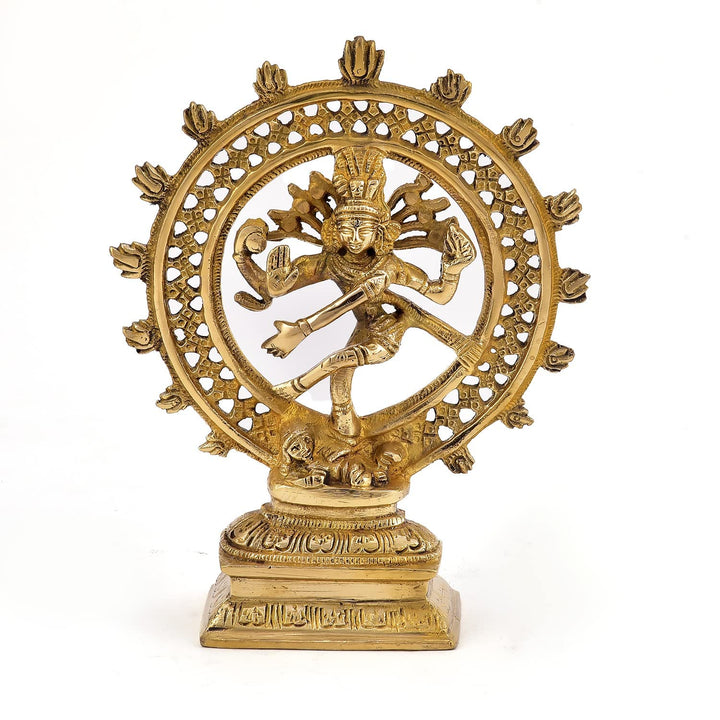Brass Natraj Statue | Lord Shiva Dancing Natraj Nataraja Statue Handcrafted Brass Figurine