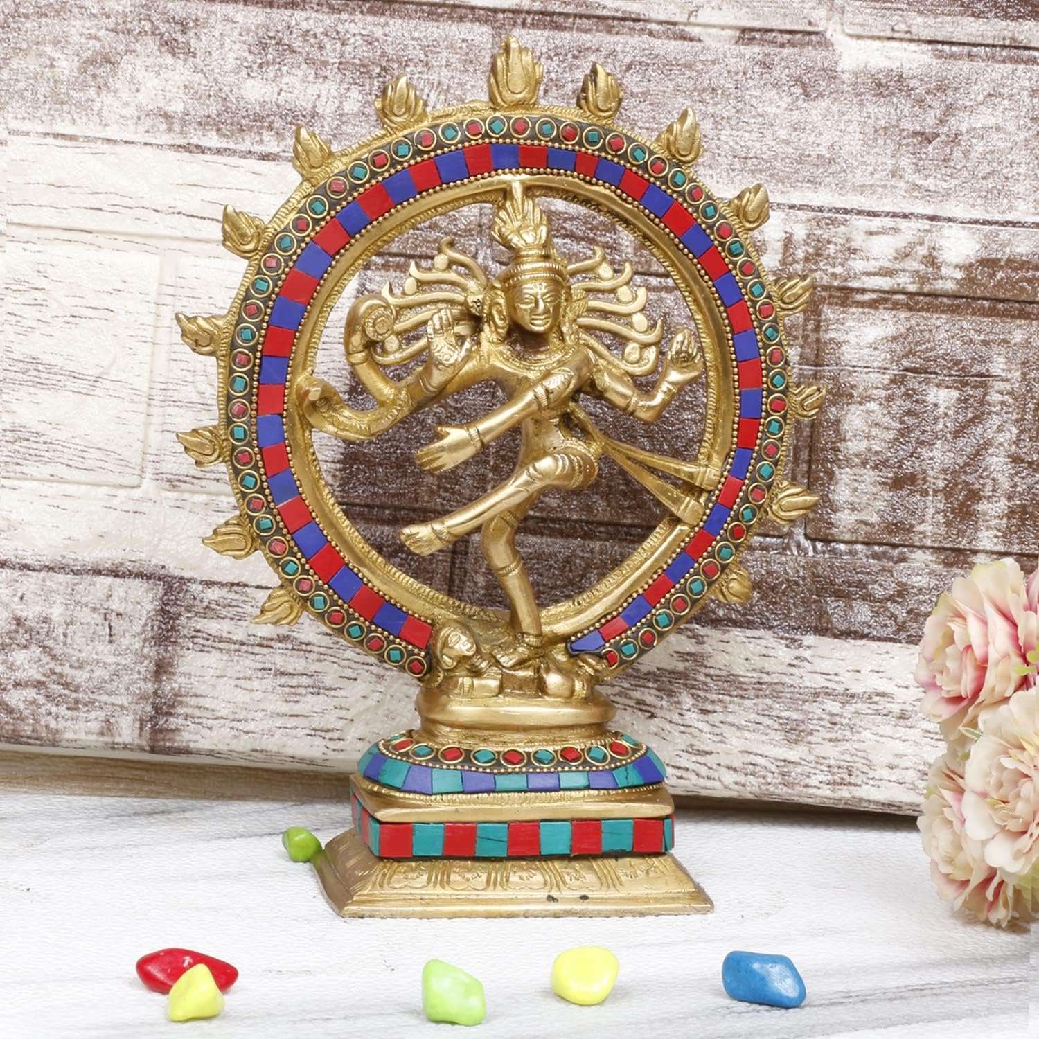 Brass Natraj Statue | Brass Dancing Natraja Murti, Standard, Multicolour