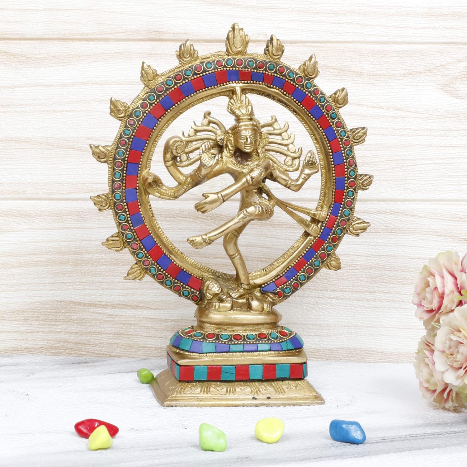 Brass Natraj Statue | Brass Dancing Natraja Murti, Standard, Multicolour