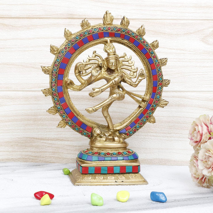 Brass Natraj Statue | Brass Dancing Natraja Murti, Standard, Multicolour